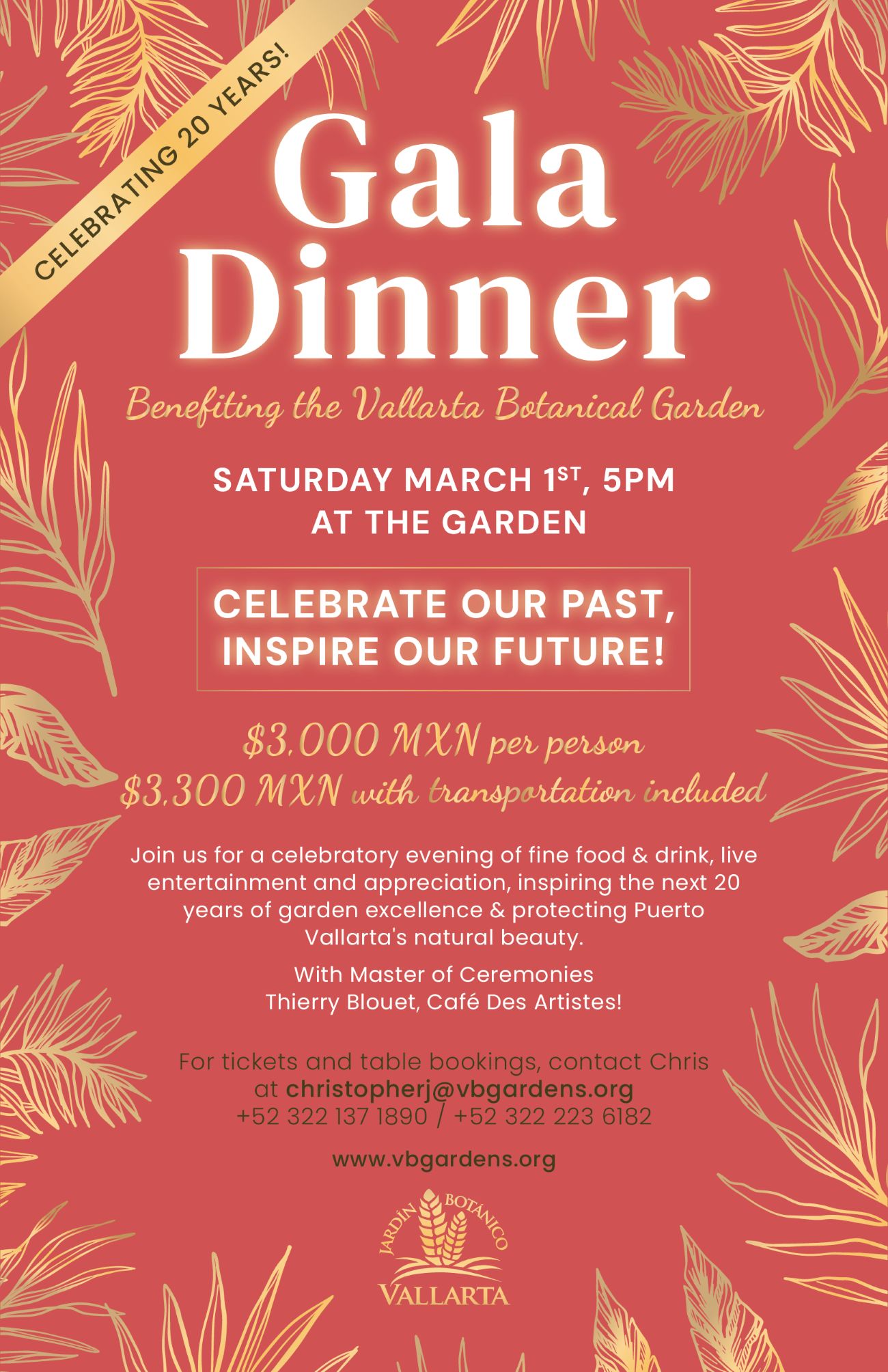 Gala Dinner celebrating 20th Anniversary Vallarta Botanical Garden